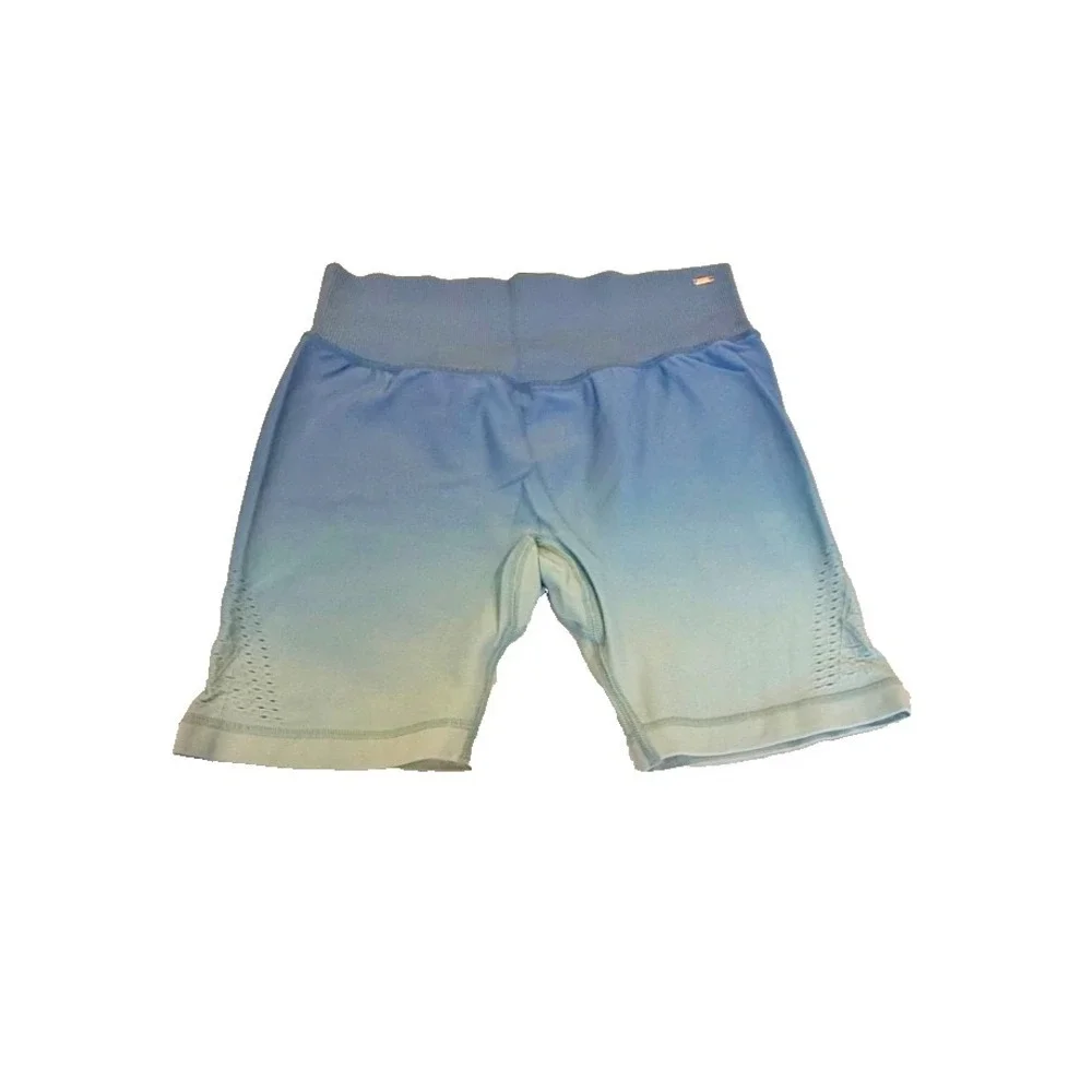 Victoria's Secret PINK Stretch Activewear Legging Shorts Ombre Teal; Size Medium